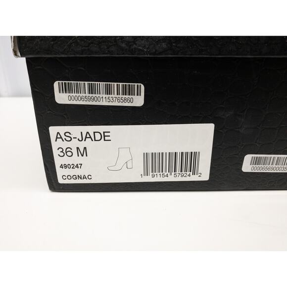 Ash Brown Snake Python Jade Square Toe Leather Block Heel Calf Boots 36 US 5 - Picture 11 of 15